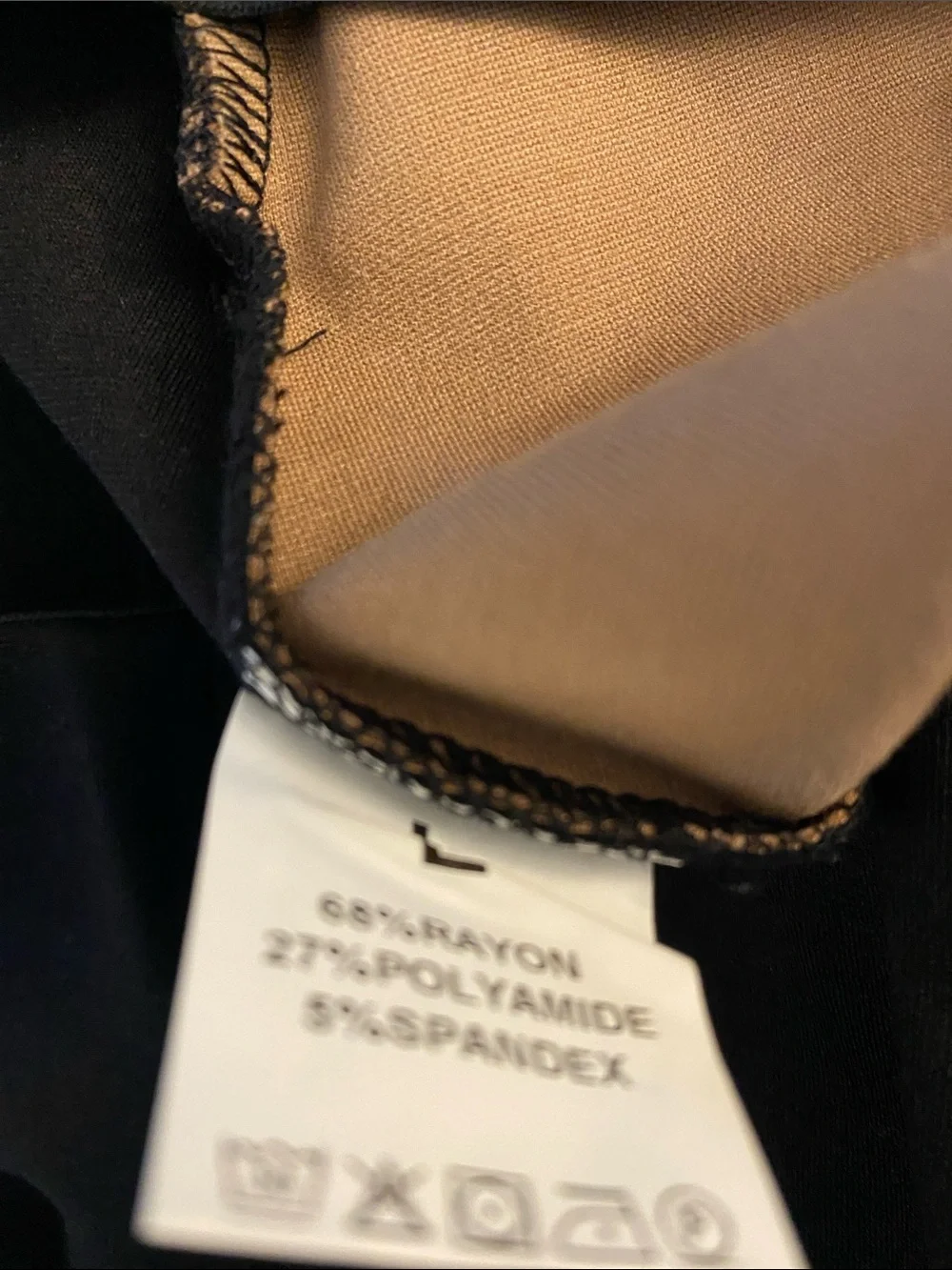 Two-Tone Black and Taupe Pencil Skirt with Tie Waist